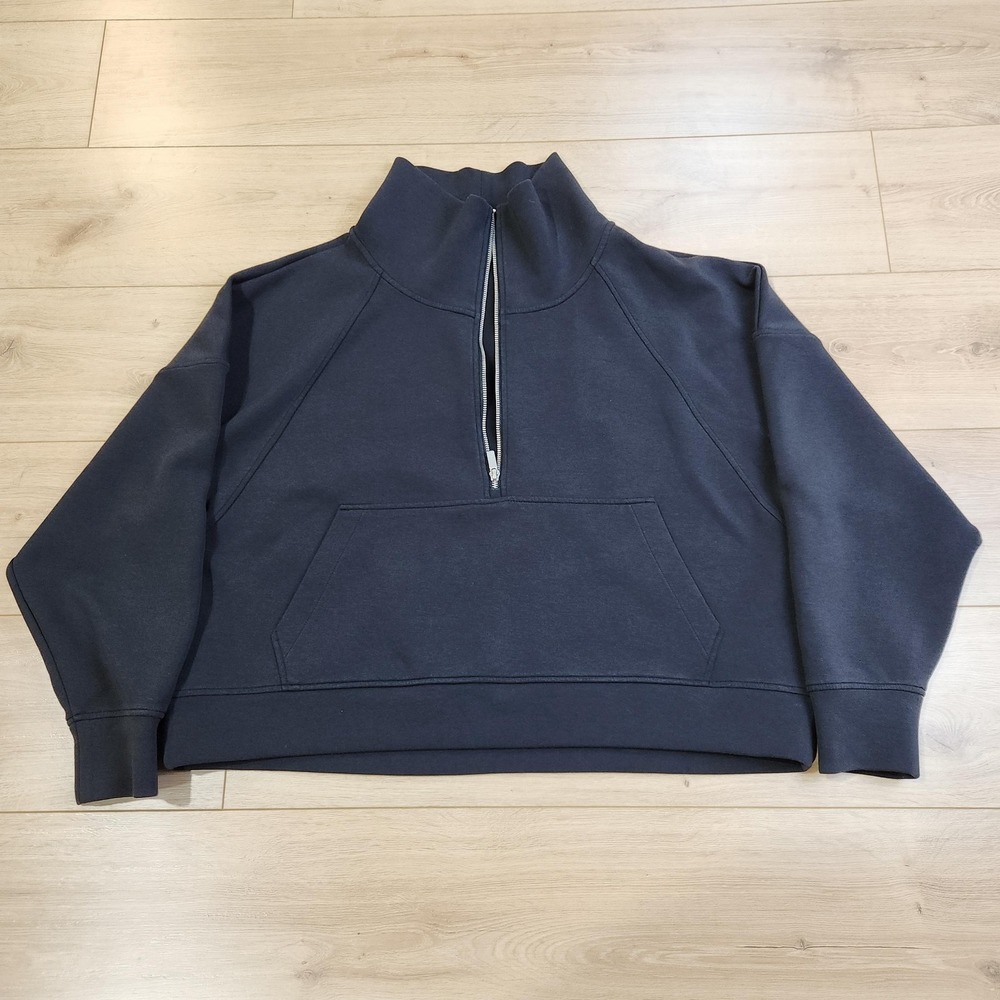 Calia Sweatshirt Womens XXL Gray 1/2 Zip Mock Neck Fleece Pullover Kangaroo